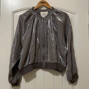 Anthropologie Icy Shine Bomber Jacket